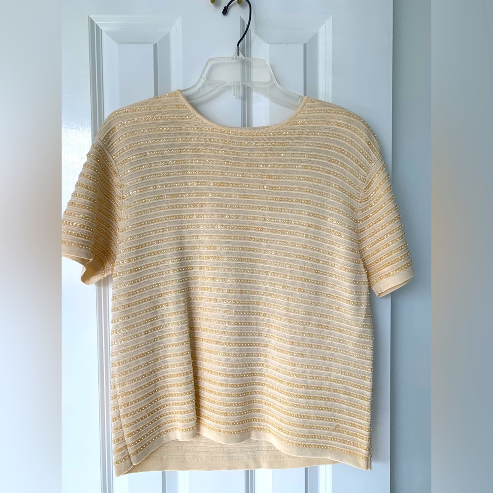 Jones New York sequin and pearl sweater
